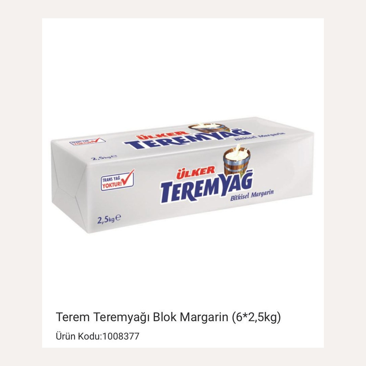 Ülker Tereyağ Blok Margarin 2.5 KG
