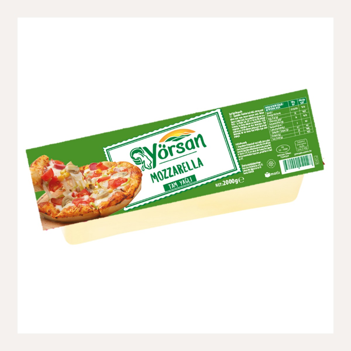 Yörsan Mozzarella %18 Yağlı 2000 GR